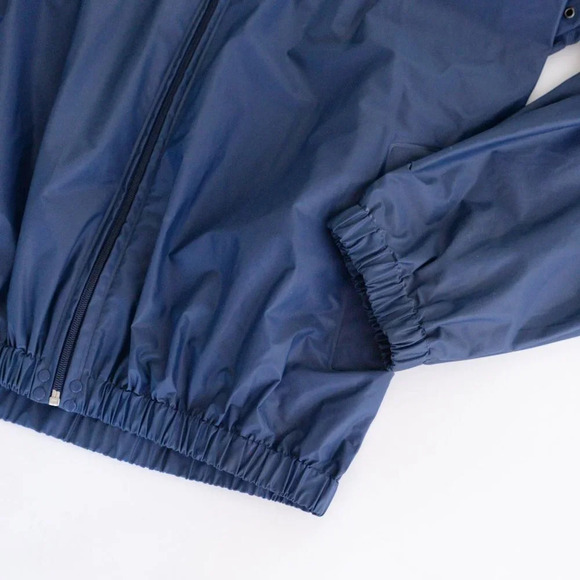 Rest  & Relaxation R&R Vintage Navy Blue Raincoat with Hidden Hoodie ~ XL - Picture 11 of 12